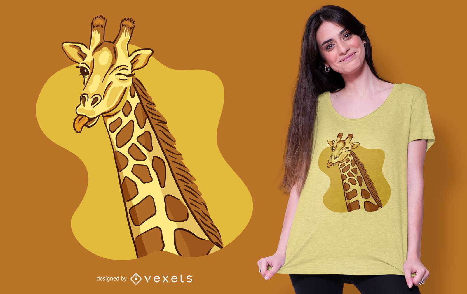 Winking Giraffe T-Shirt Design