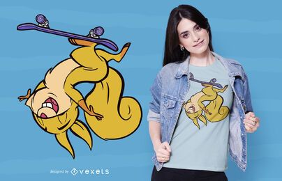 Skating Eichhörnchen T-Shirt Design