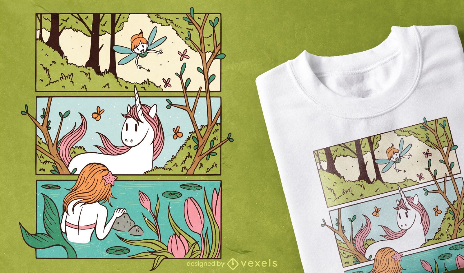 Design de t-shirt da floresta encantada