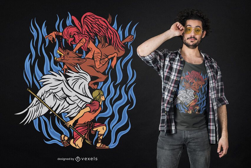 Angel demon t-shirt design Angel demon t-shirt design