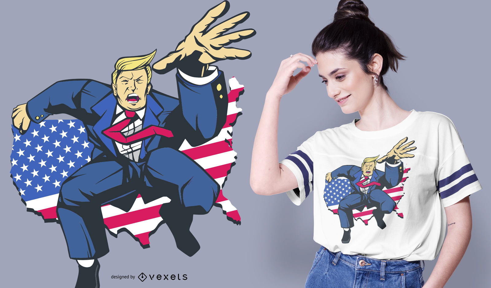 Comic trump t-shirt design