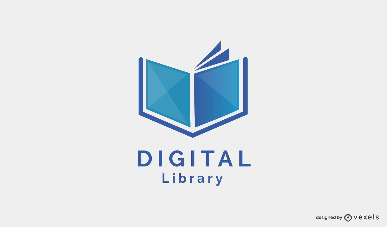 Design de logotipo de biblioteca digital