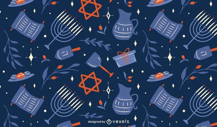 Diseño de patrón de elementos de Hanukkah