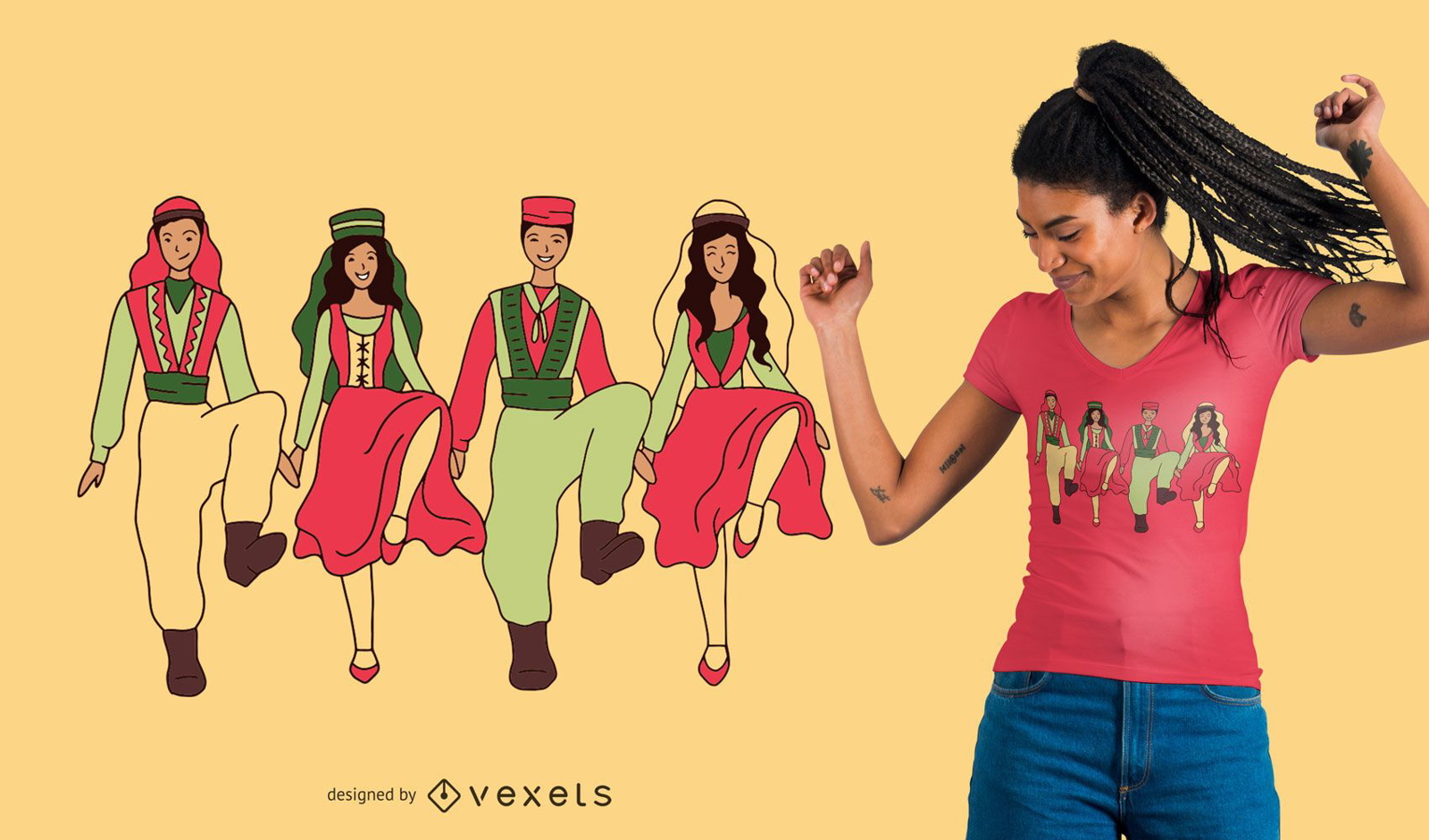 Diseño de camiseta de baile Dabke