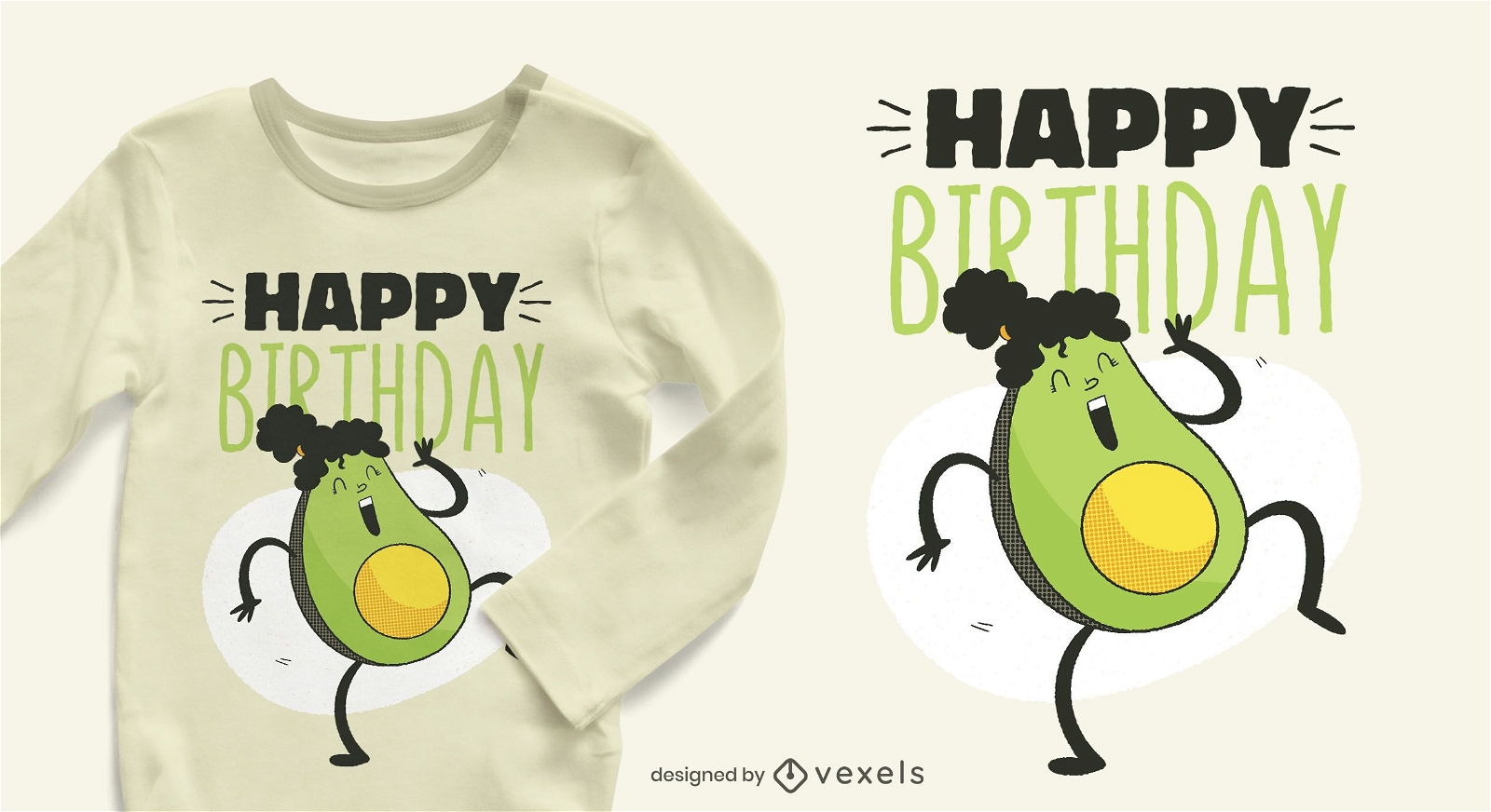 Design de camiseta de aniversário de abacate