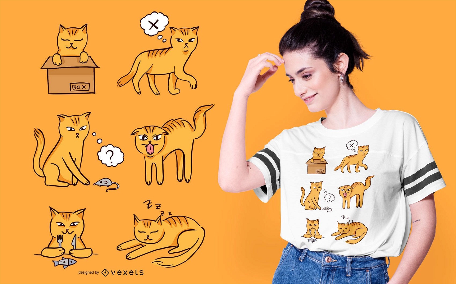 Cat moods t-shirt design