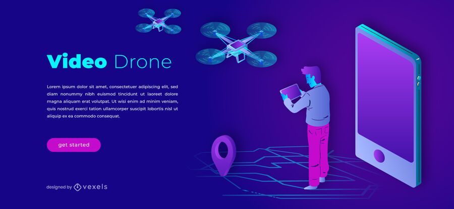 Plantilla de control deslizante de video drone Plantilla de control deslizante de video drone