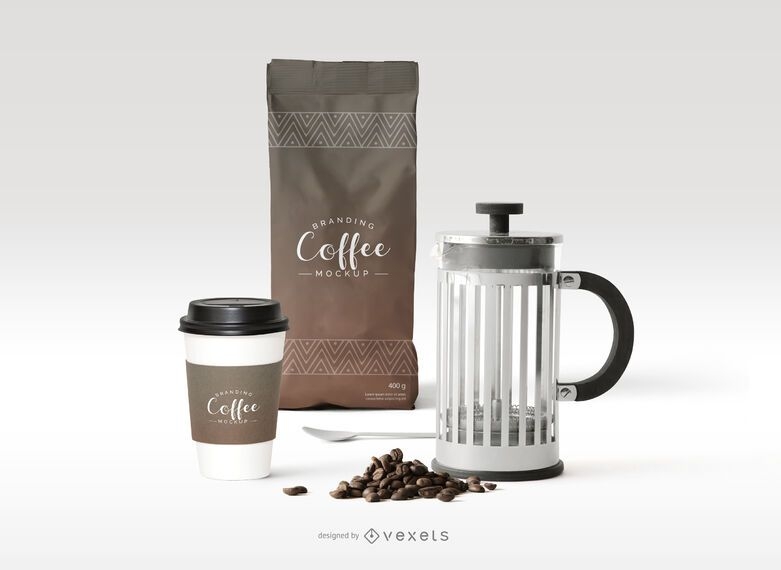 Download Coffee Branding Mockup Composition - PSD Mockup Download