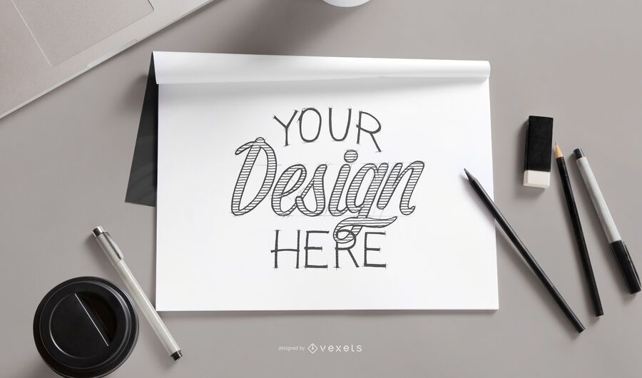 Sketch notebook mockup composition Sketch notebook mockup composition
