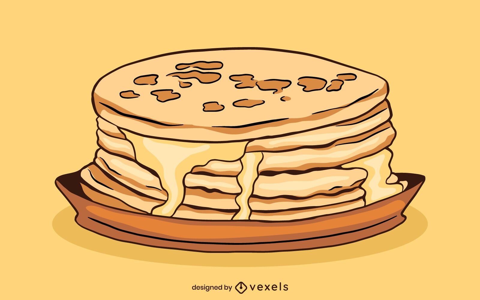 Pfannkuchen-Stapel-Lebensmittel-Illustration