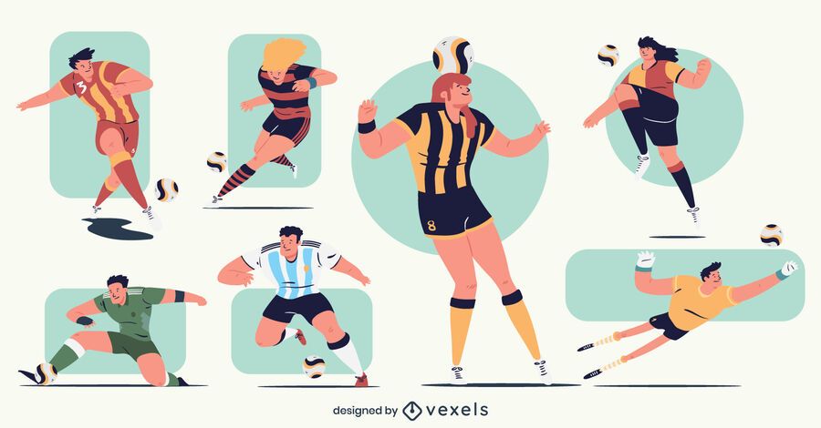 Soccer Player Character Pack - Vector Download