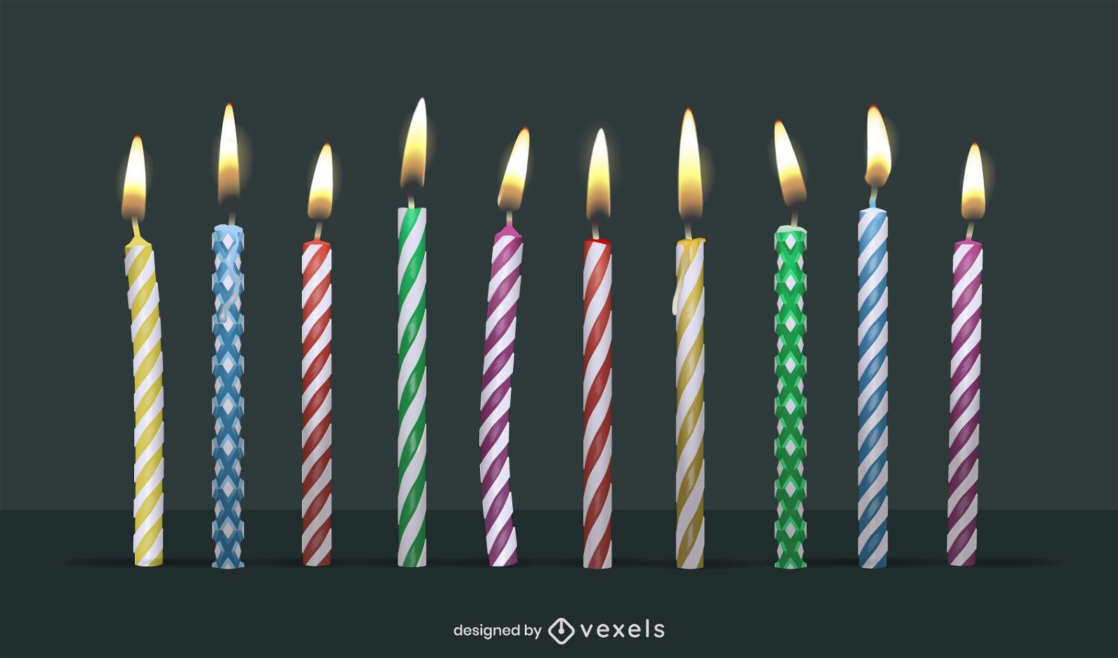 Pacote de design de velas de aniversário