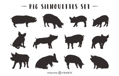 Schwein Tier Silhouette Pack Schwein Tier Silhouette Pack