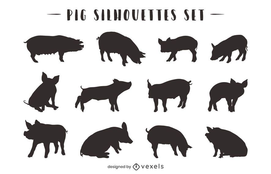 Pig Animal Silhouette Pack Pig Animal Silhouette Pack