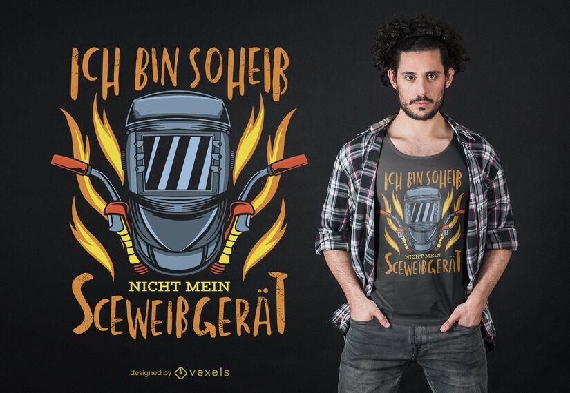 Welder German Text T-shirt Design Welder German Text T-shirt Design