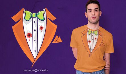 Diseño de camiseta de traje de esmoquin de Halloween