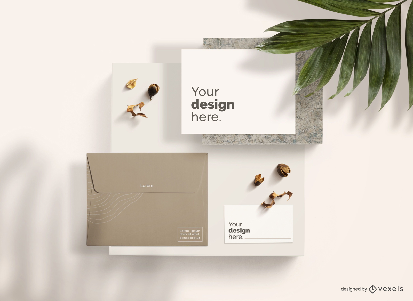 Stationery Branding Top View Mockup Composition