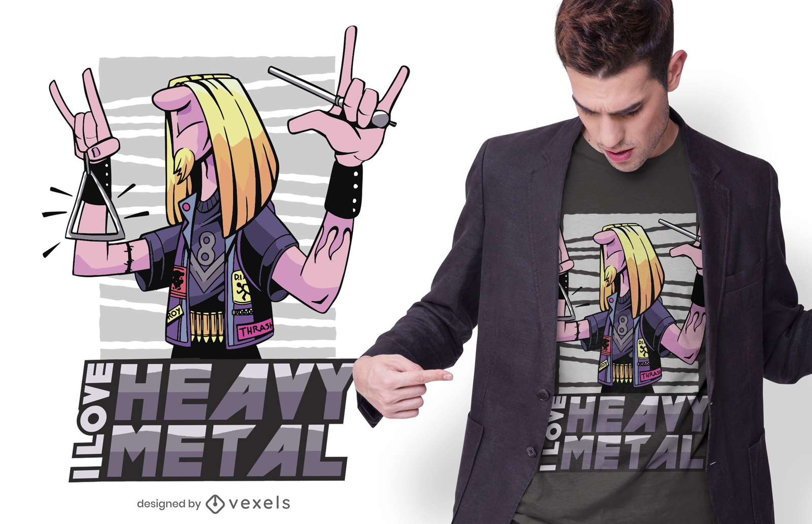 Heavy-Metal-Dreieck-T-Shirt-Design