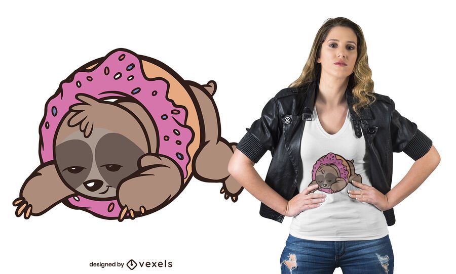 Sloth donut t-shirt design Sloth donut t-shirt design
