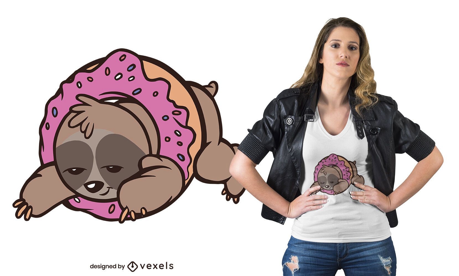 Sloth donut t-shirt design