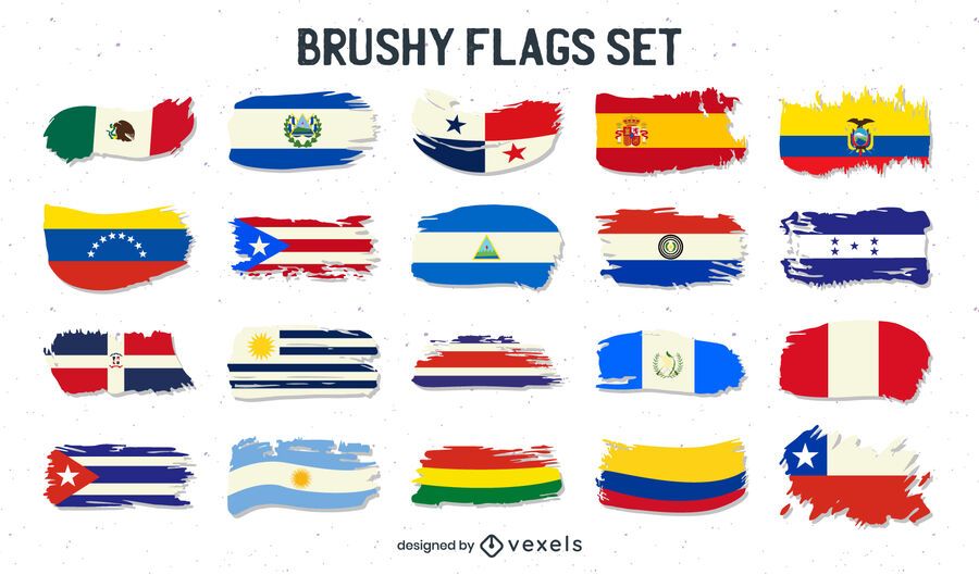 Brush Spanish Speaking Countries Pack Vector Download