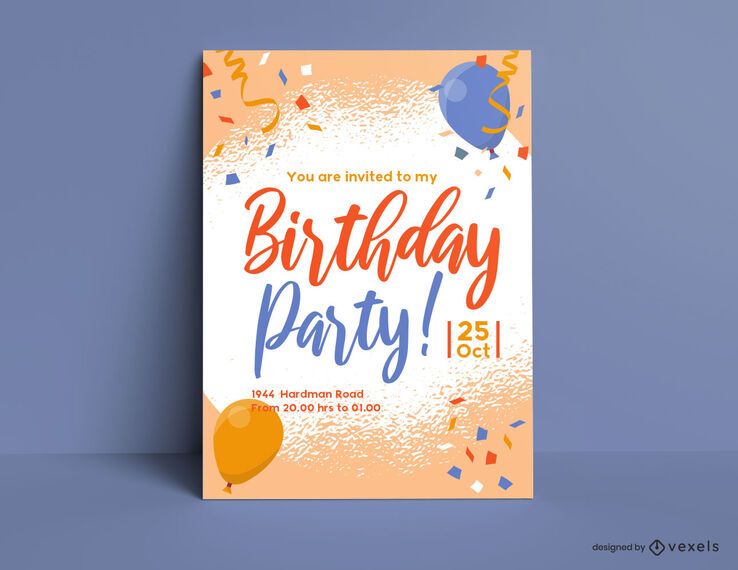 Birthday Party Portrait Invitation Template Birthday Party Portrait Invitation Template