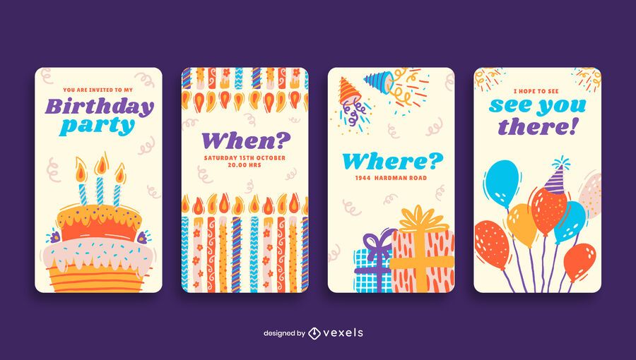 Birthday invitation social media story Birthday invitation social media story