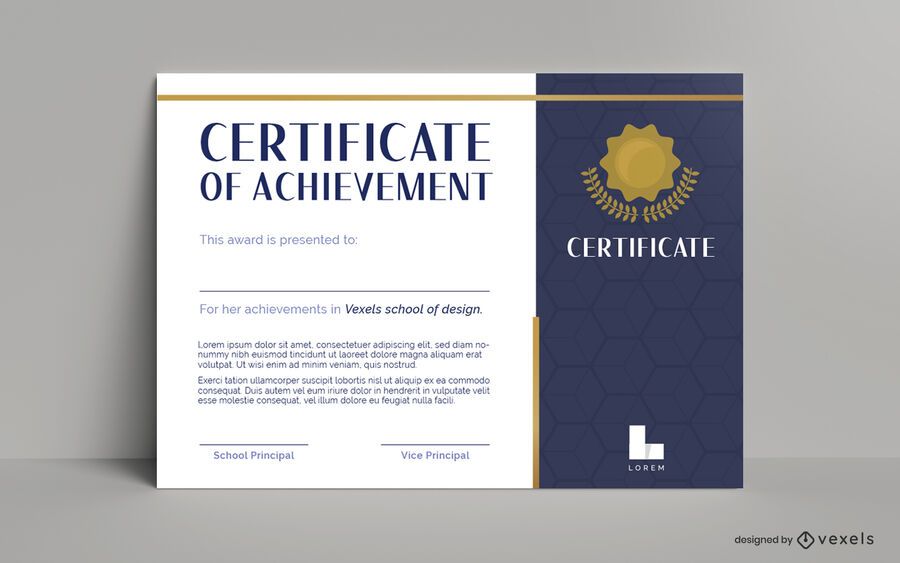 Plantilla de diseño de certificado de logros Plantilla de diseño de certificado de logros