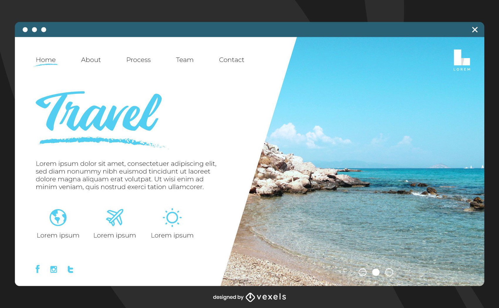 Travel beach landing page template