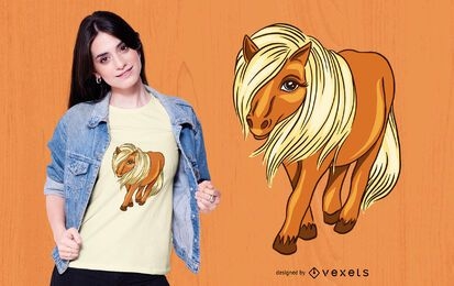 Diseño de camiseta de pony shetland escocés