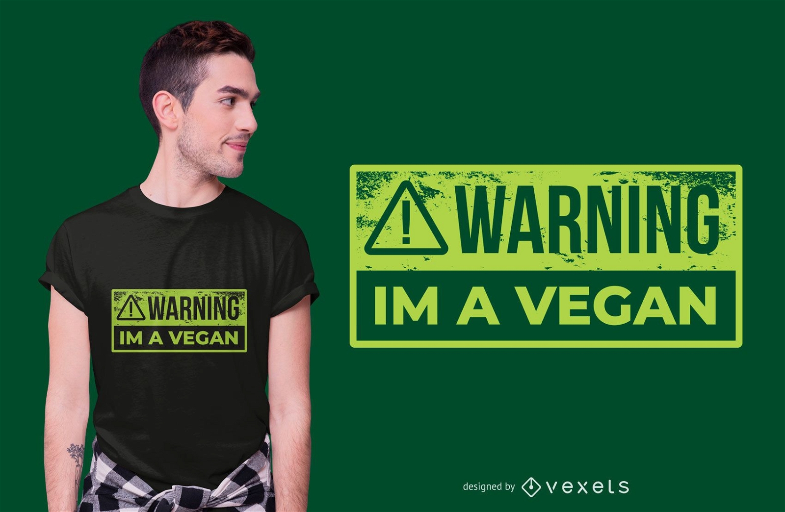 Advertencia dise?o de camiseta vegana.