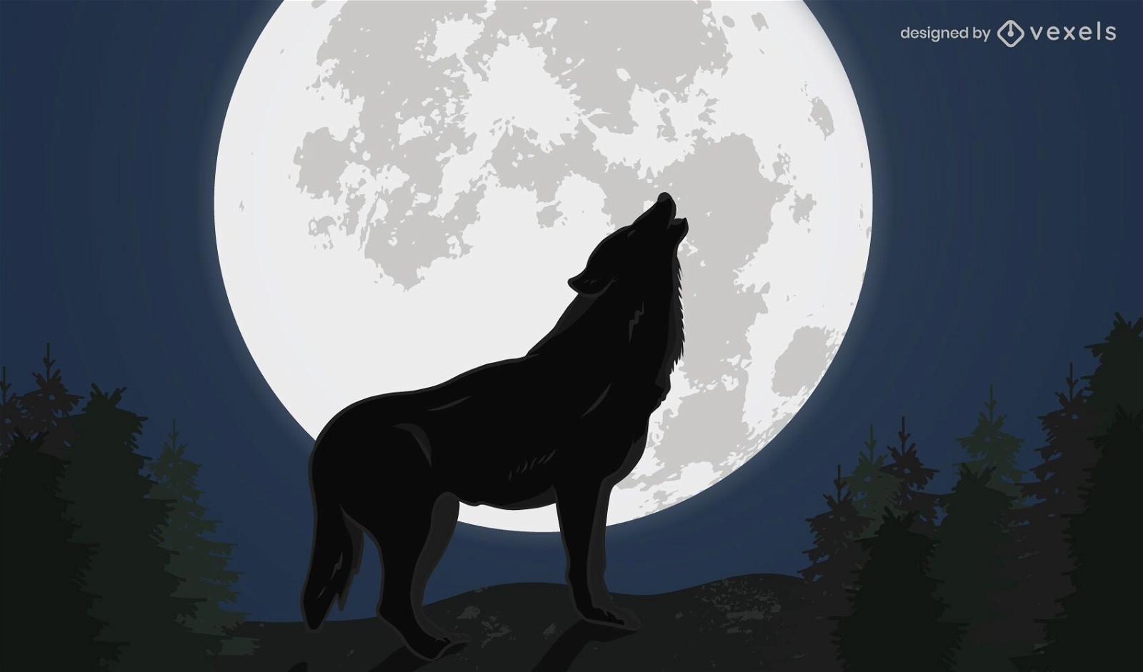 Ilustração do projeto Night Howling Wolf