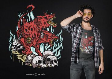Diseño de camiseta de criatura Hellhound Diseño de camiseta de criatura Hellhound