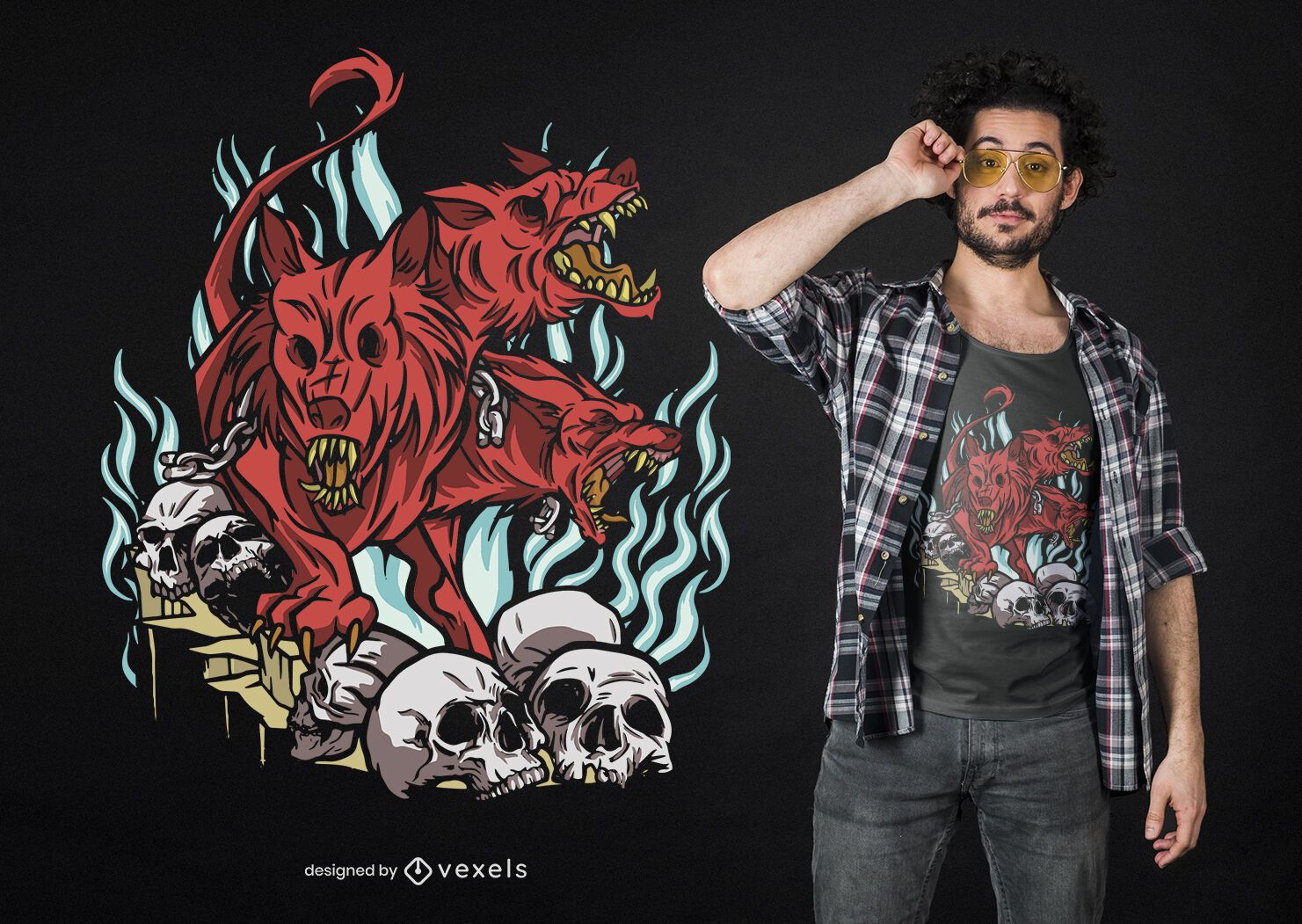 Diseño de camiseta de criatura Hellhound