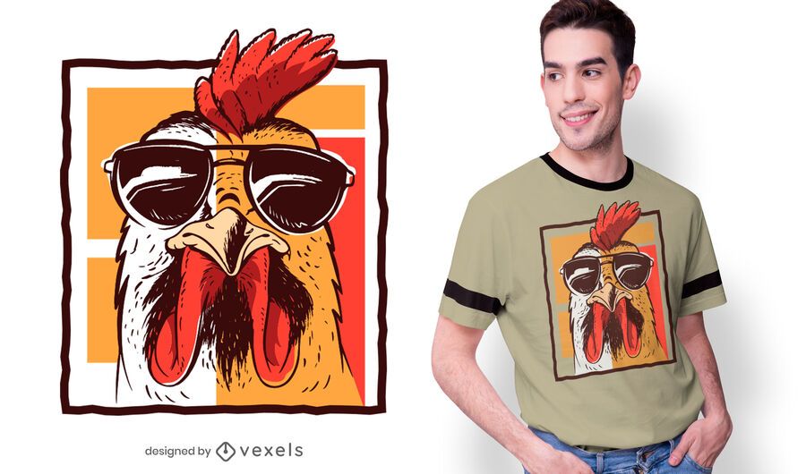 Rooster sunglasses t-shirt design Rooster sunglasses t-shirt design