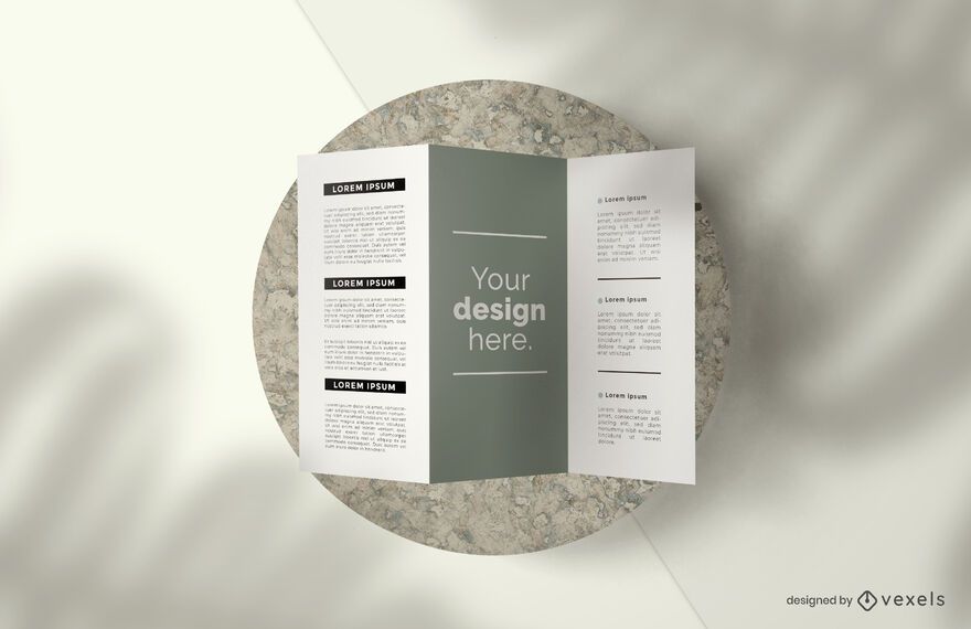 Triptych brochure mockup composition Triptych brochure mockup composition