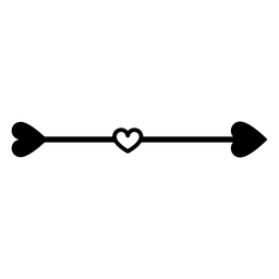 Corações negros amando flecha Desenho PNG