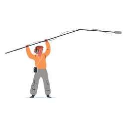 Ilustração de personagem homem operador de boom Desenho PNG