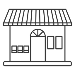 Edifício fachada de traçado de loja Desenho PNG