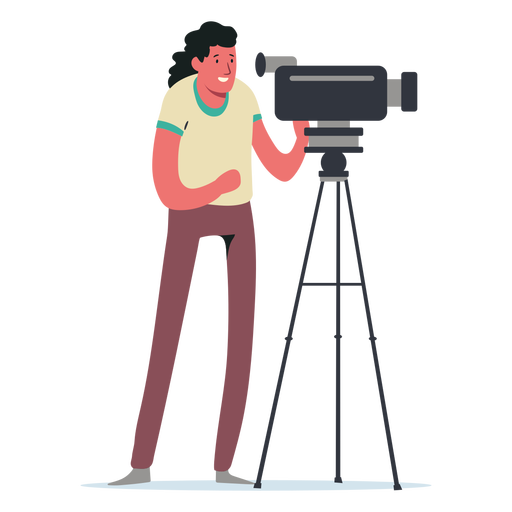 Camerawoman character illustration - Transparent PNG & SVG vector file