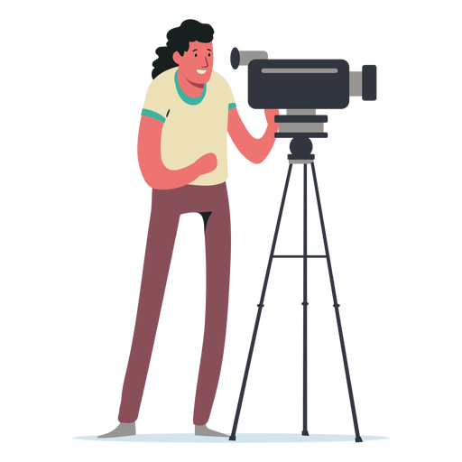 Camerawoman character illustration PNG Design