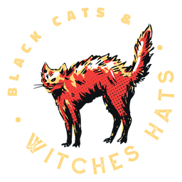 Crachá de citação de gatos e bruxas Desenho PNG