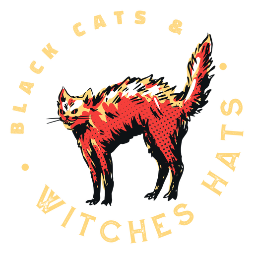 Insignia de cita de gatos y brujas Diseño PNG