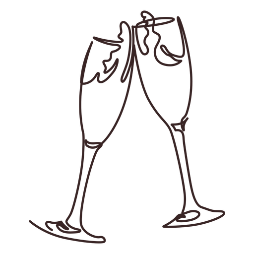 Projeto de desenho de linha de elogios de champanhe