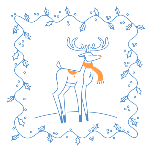 Moldura de natal e cervo elegante Desenho PNG