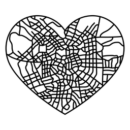 Projeto do coração do mapa da cidade Desenho PNG