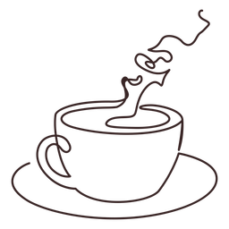 Download Cup Of Fragant Coffee Line Drawing Transparent Png Svg Vector