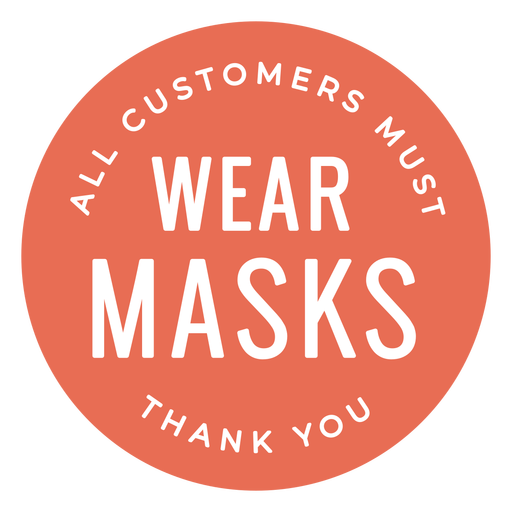 Customers wear masks store sign