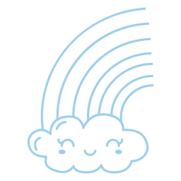 Nette Wolke und Regenbogen PNG-Design