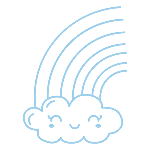 Cute cloud and rainbow PNG Design